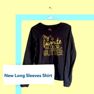 Girls Glittery Long Sleeves Shirt